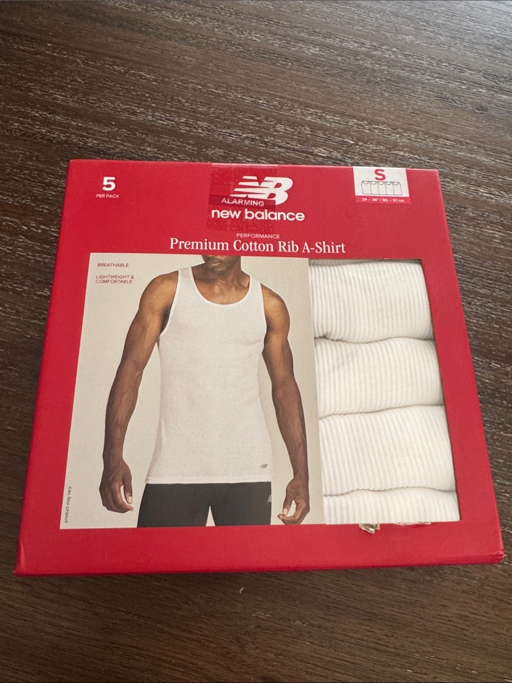 New Balance White Men's Premium Cotton Rib Tank - 5 pack Size S